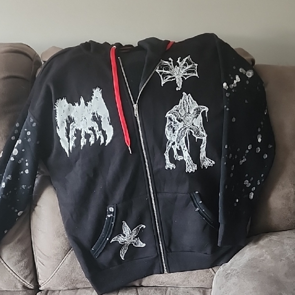 Netflix Stranger Things Black Hoodie with Red Logo